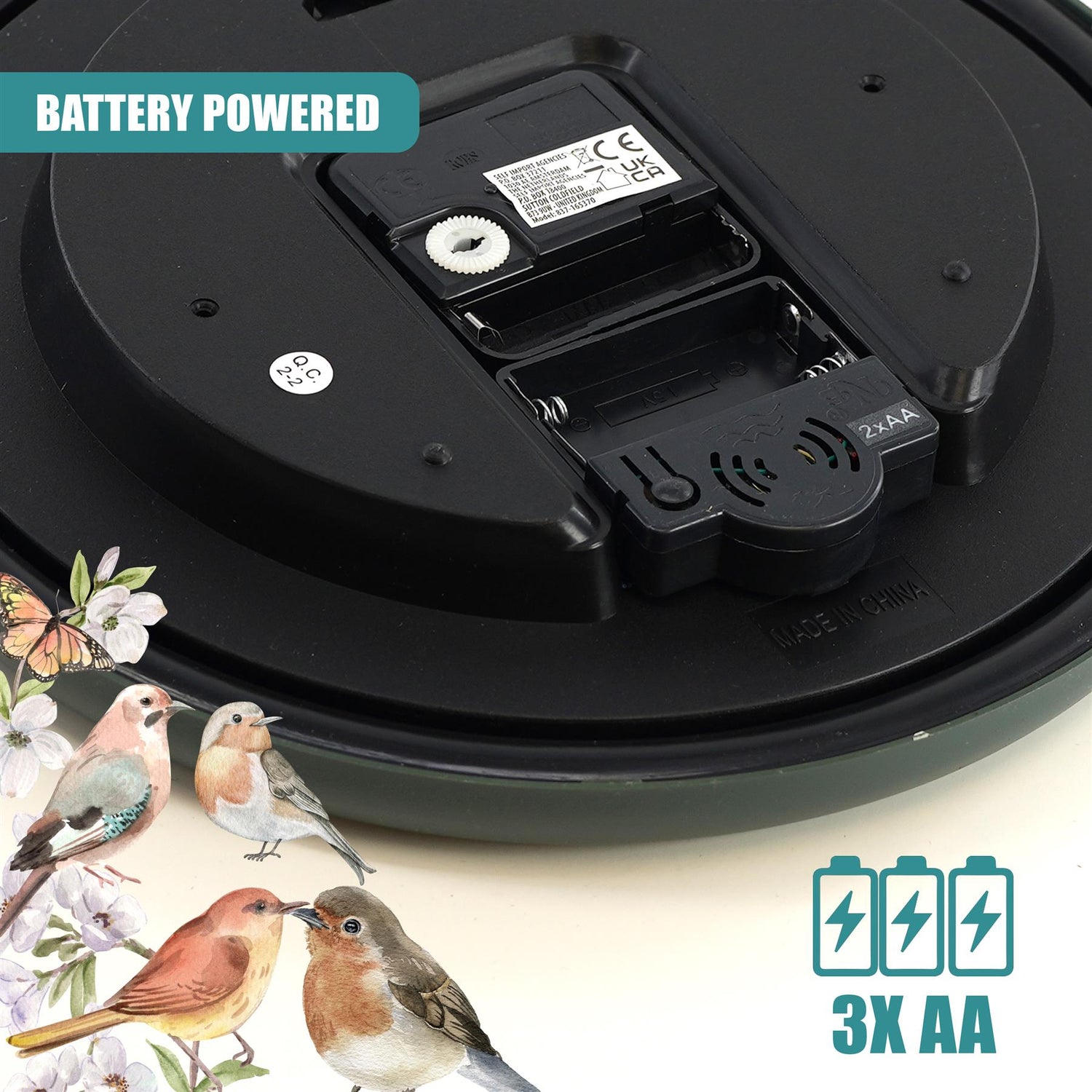 Birdsong Wall Clock with 12 Songs by GEEZY - UKBuyZone