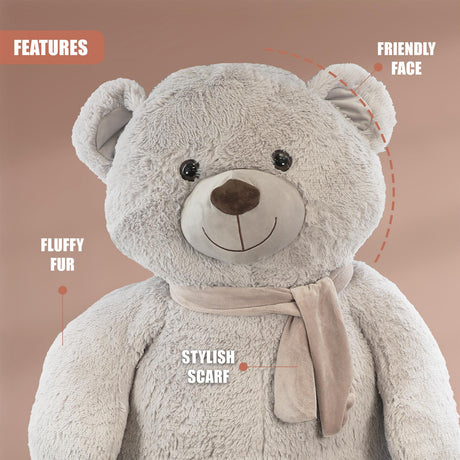 Giant Bear with Scarf 130cm by The Magic Toy Shop - UKBuyZone