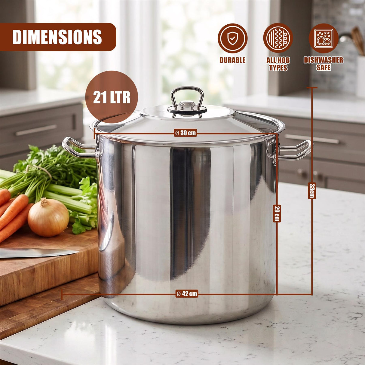 Arian Gastro Stock Pot - 21 L