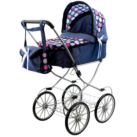 Navy Blue Dolls Vintage Cambridge Pram by The Magic Toy Shop - UKBuyZone