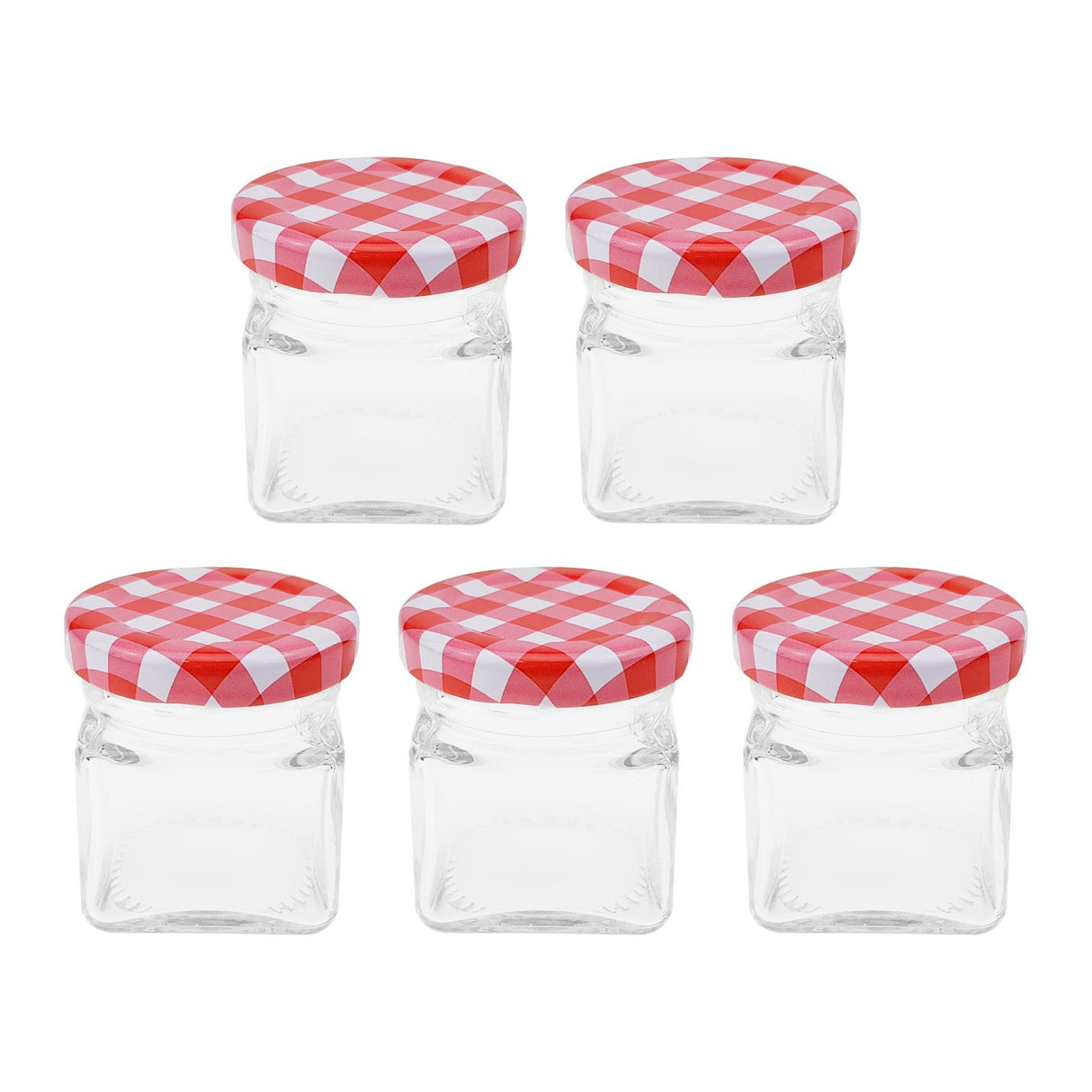 Glass Jar Set With Screw Top Lids 5 Pcs by Geezy - UKBuyZone