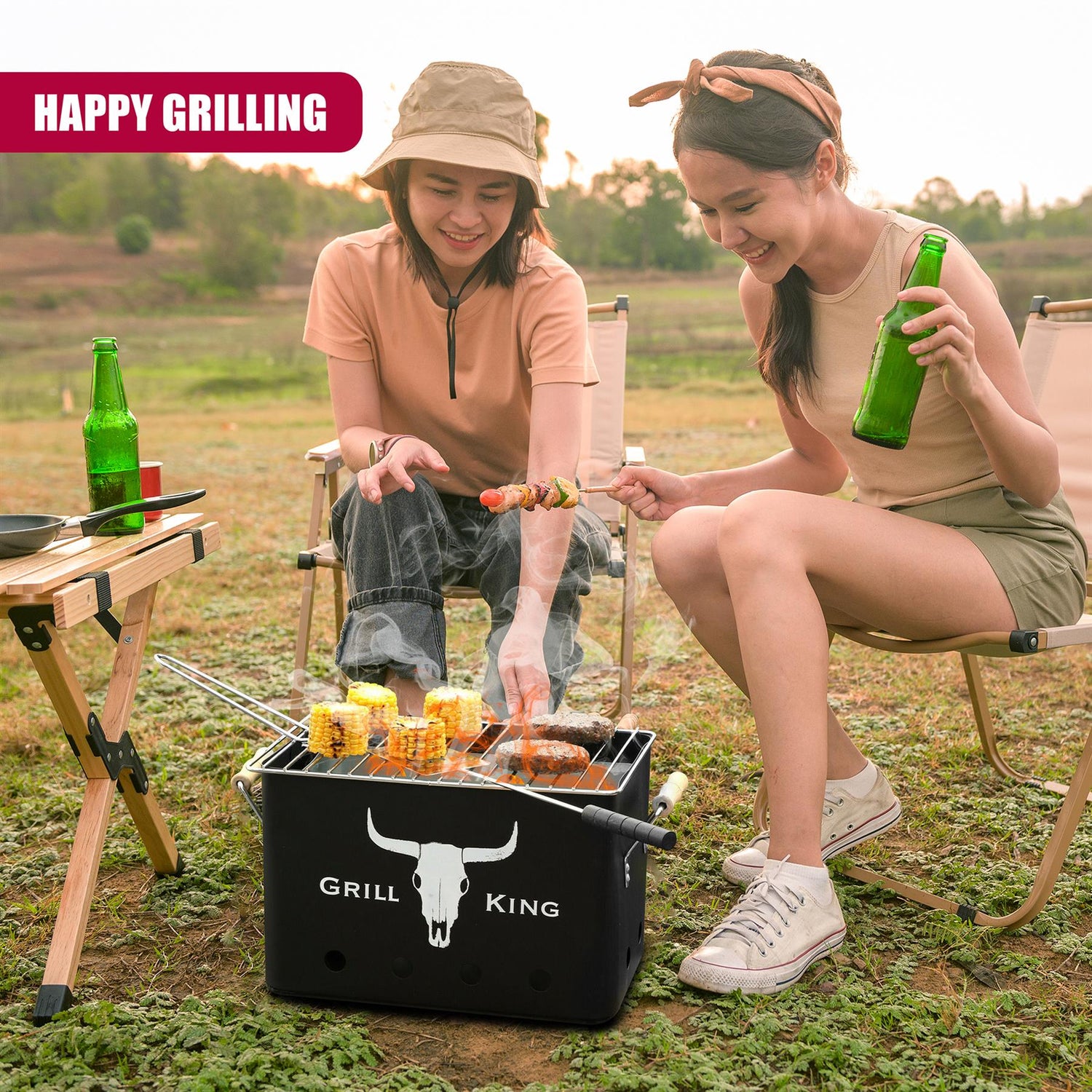 Portable Outdoor Charcoal BBQ Barbecue Grill by GEEZY - UKBuyZone
