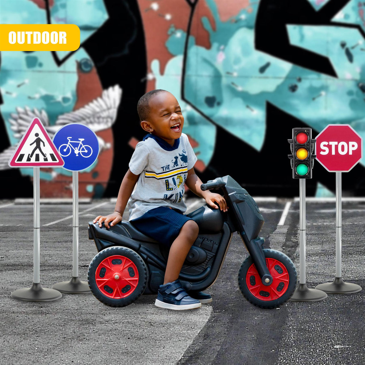 Kids Road Safety Traffic Lights and Road Signs by The Magic Toy Shop - UKBuyZone