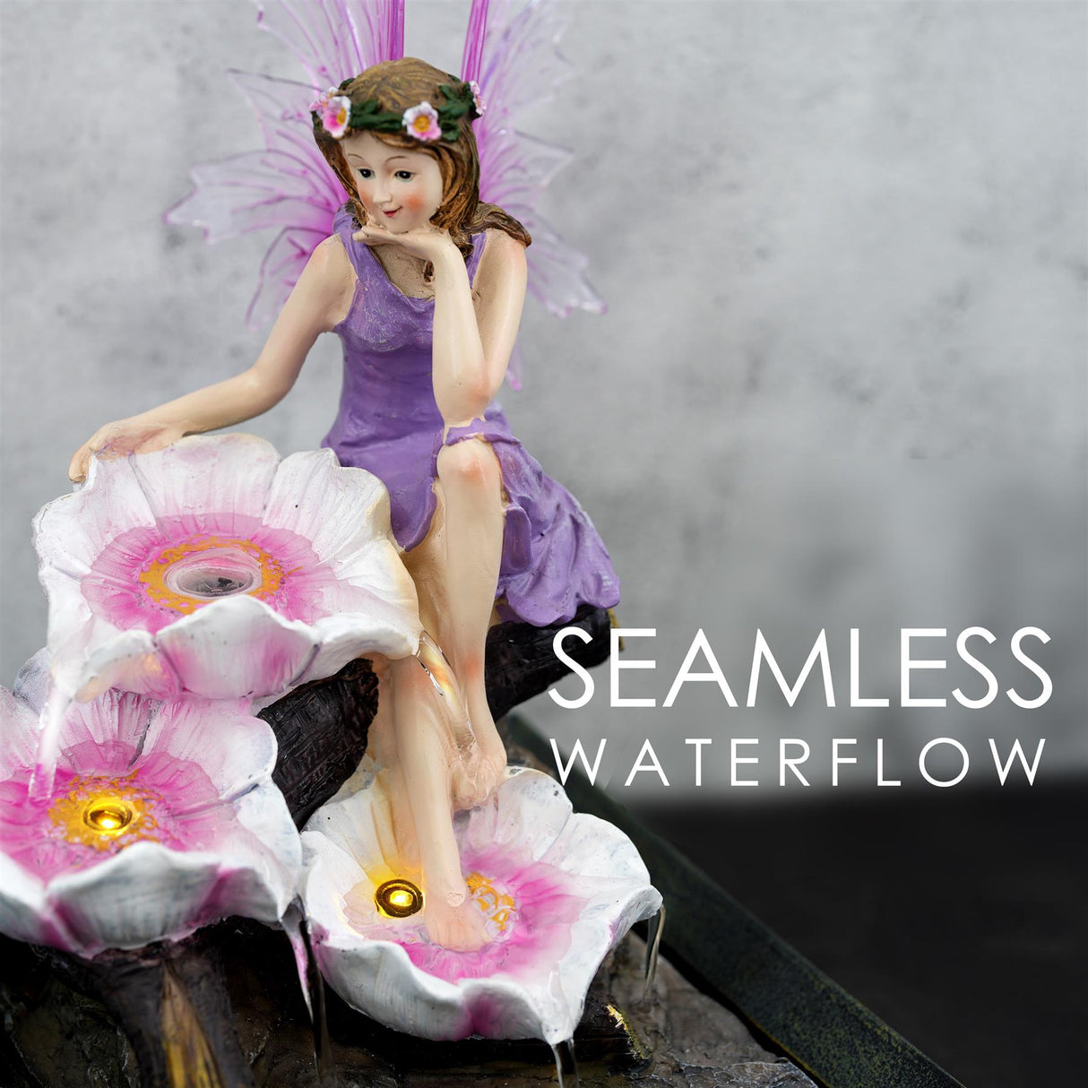 Fairy Water Feature Indoor With LED by GEEZY - UKBuyZone