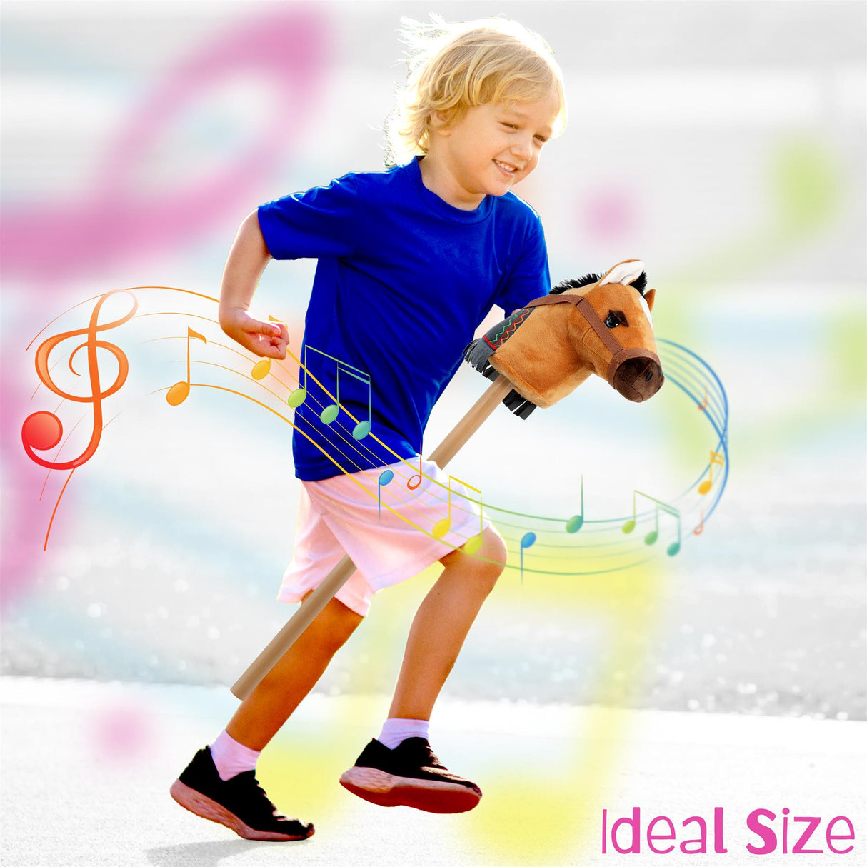 Kids Brown Hobby Horse Toy with Sounds by The Magic Toy Shop - UKBuyZone