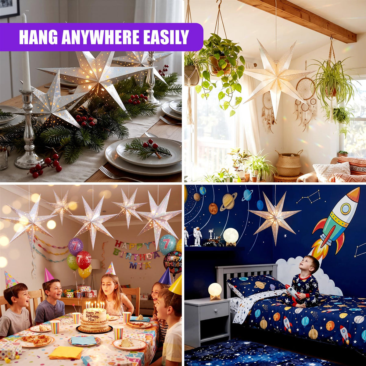 LED Hanging Paper Star 60 cm