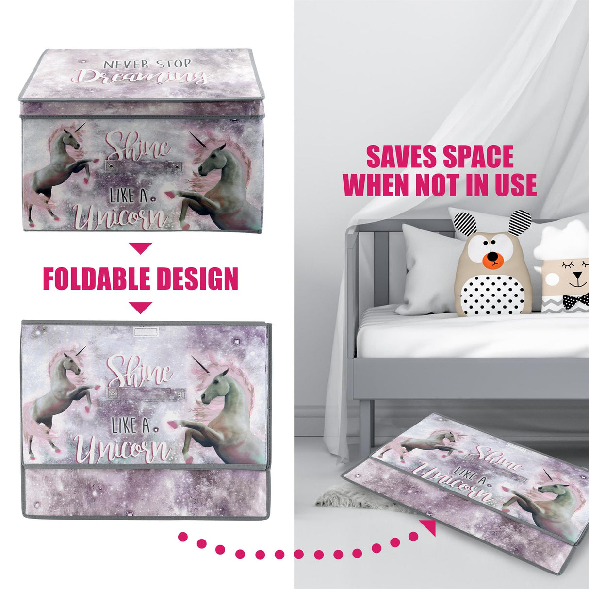 Unicorns Large Storage Box by The Magic Toy Shop - UKBuyZone