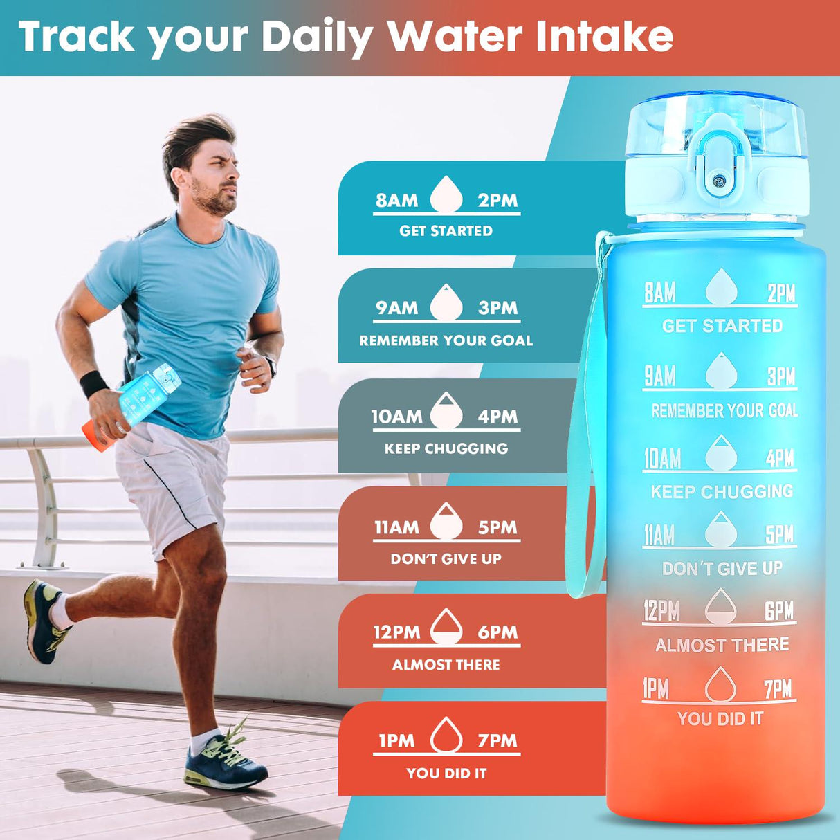 Water Bottle 1L by Geezy - UKBuyZone