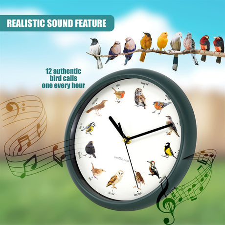 Birdsong Wall Clock with 12 Songs by GEEZY - UKBuyZone
