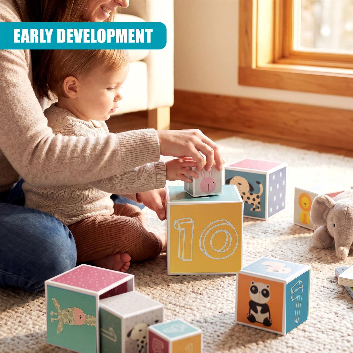 Large Nesting & Stacking Blocks Cubes Set