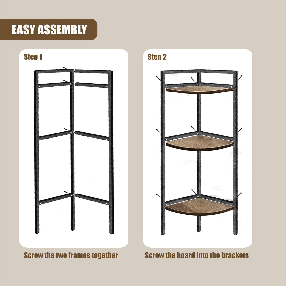 3 Tier Wooden Corner Shelf by GEEZY - UKBuyZone