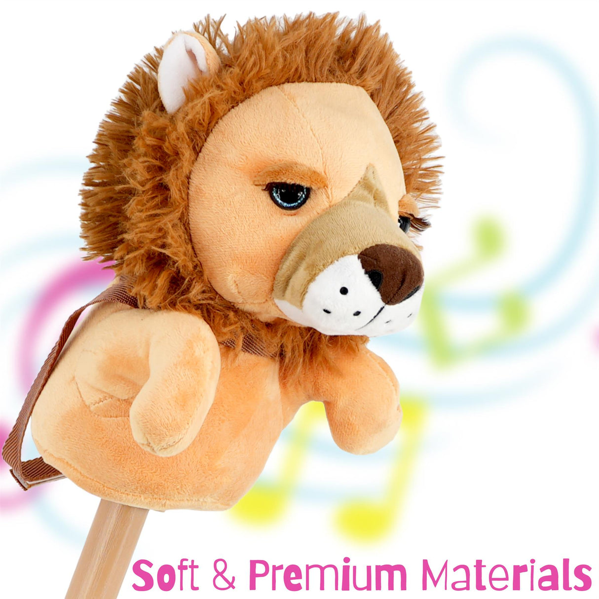 Kids Hobby Horse Toy Lion with Sounds by The Magic Toy Shop - UKBuyZone