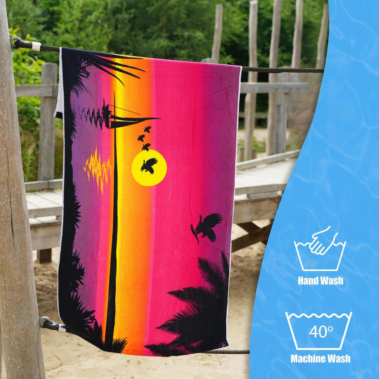 Sunrise Design Large Towel by Geezy - UKBuyZone