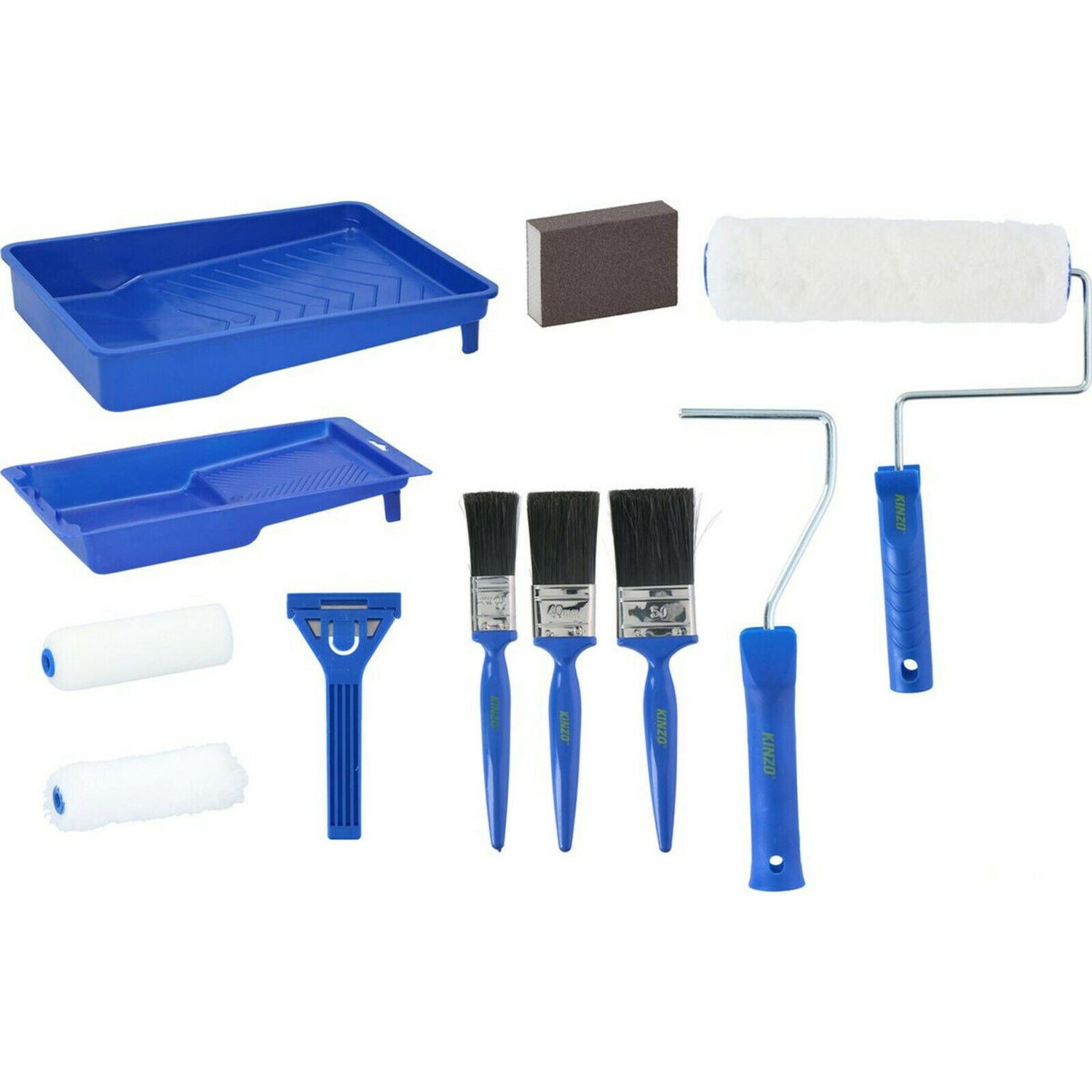 Painting Brush Roller Tray Set - 12 Pcs by GEEZY - UKBuyZone