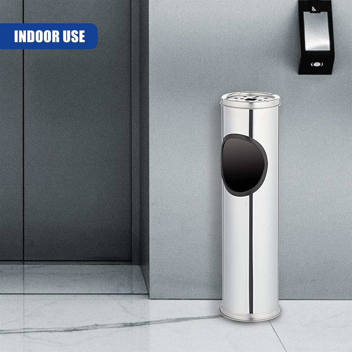 Stainless Steel Bin with Ashtray by Geezy - UKBuyZone