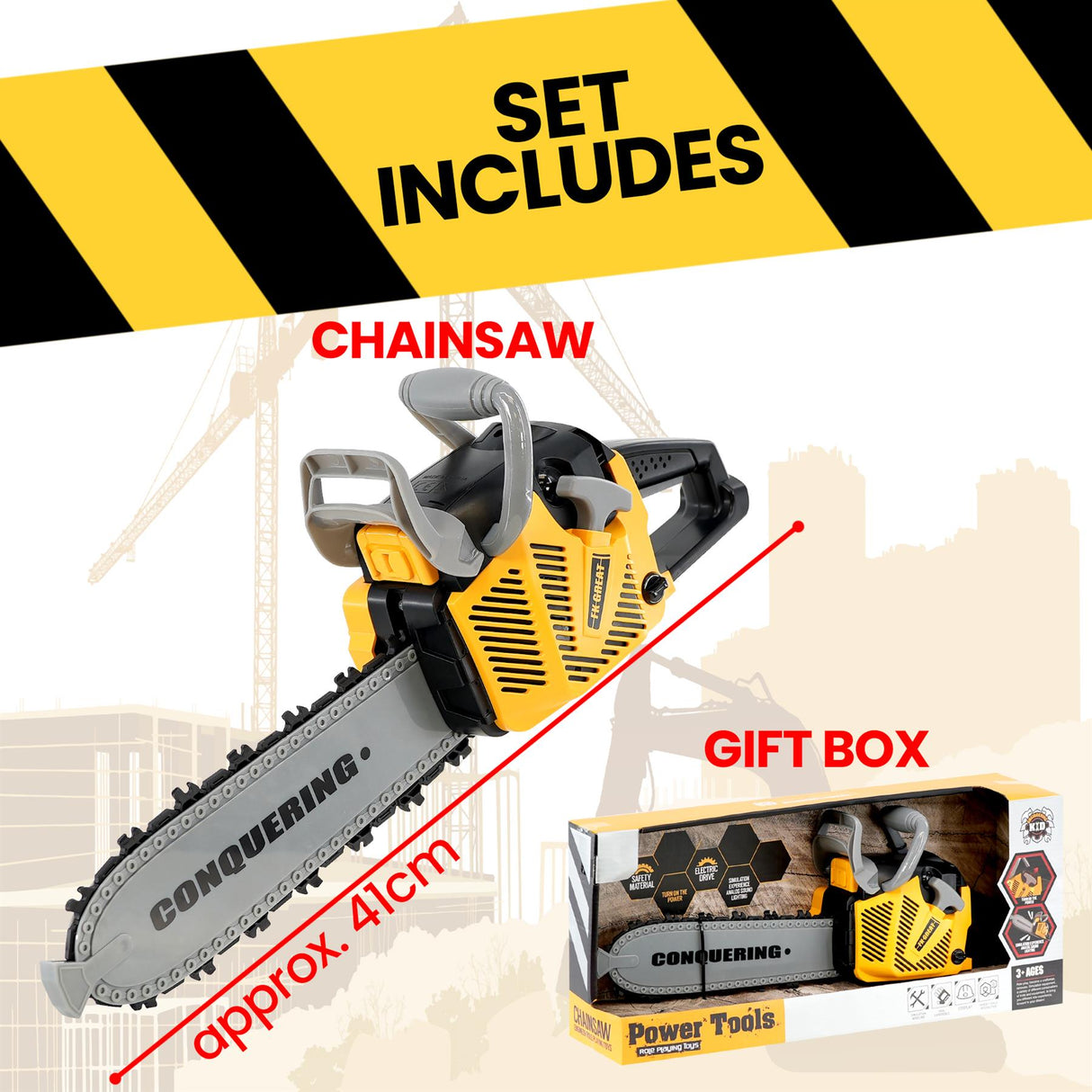 Kids Pretend Chainsaw Toy by The Magic Toy Shop - UKBuyZone