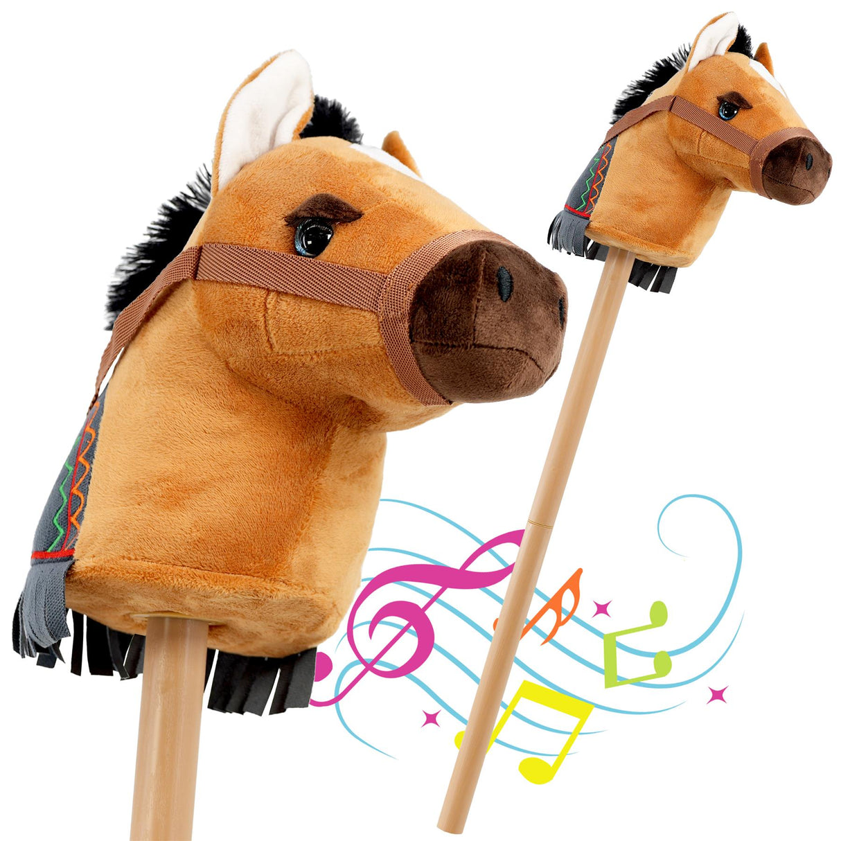 Kids Brown Hobby Horse Toy with Sounds by The Magic Toy Shop - UKBuyZone