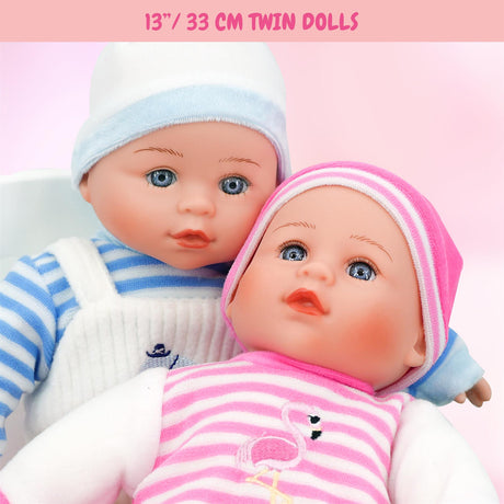 BiBi Twin Baby Dolls & Accessories (33 cm / 13") by BiBi Doll - UKBuyZone