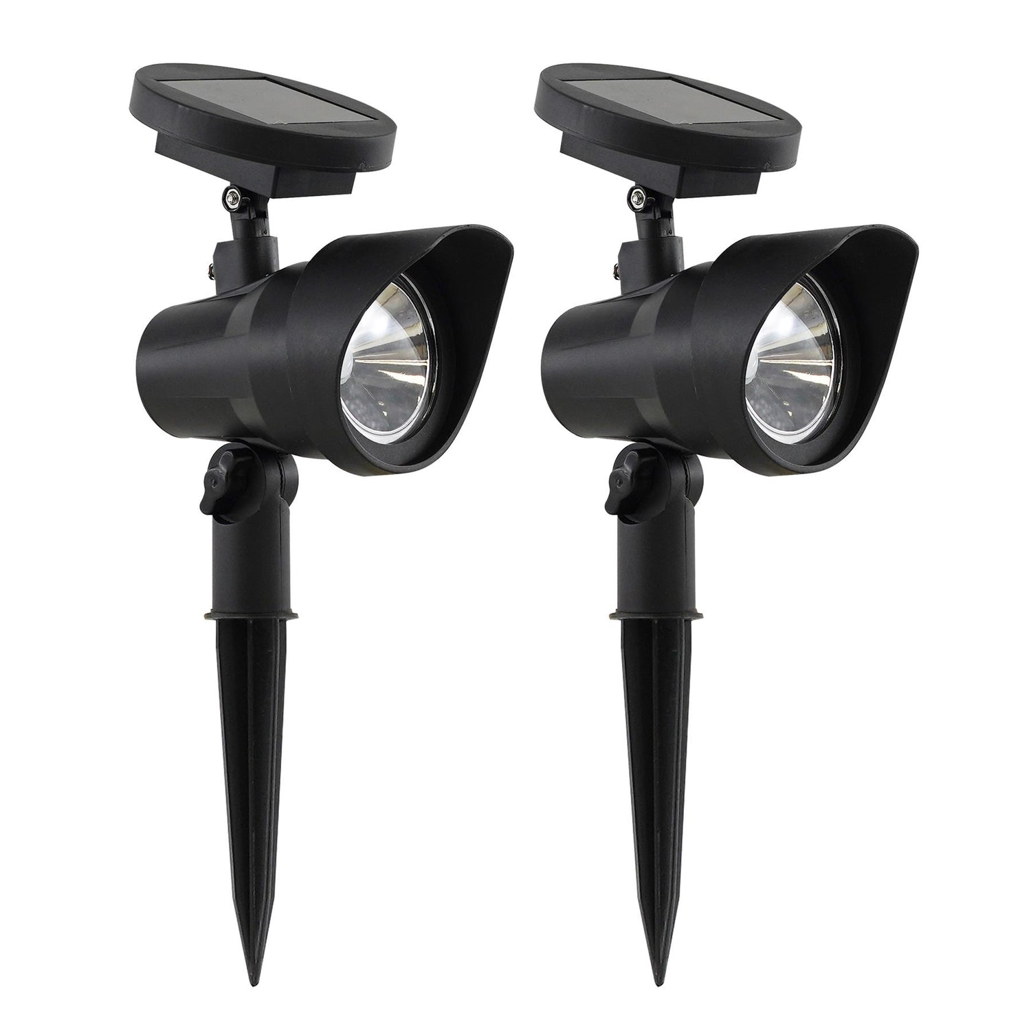 Adjustable Solar Spot Lights, Set of 2  – Warm White LED by GEEZY - UKBuyZone