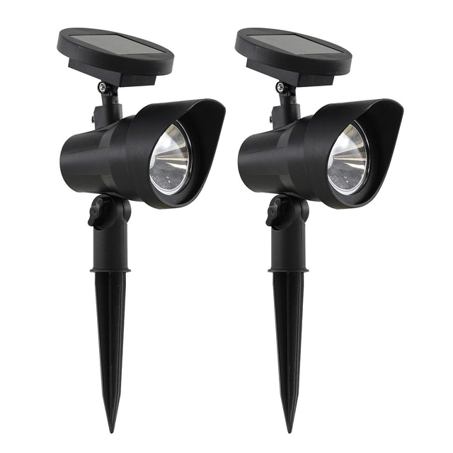 Adjustable Solar Spot Lights, Set of 2  – Warm White LED by GEEZY - UKBuyZone