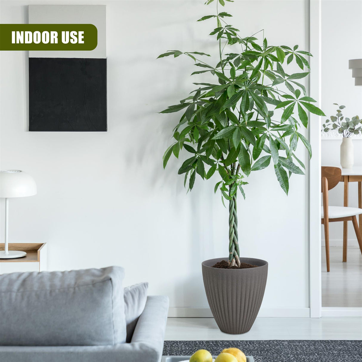 Large Grey Round Planter by GEEZY - UKBuyZone