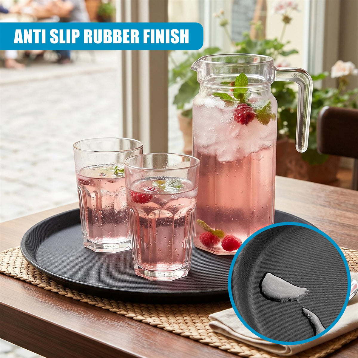 Non-Slip Round Tray - Set of 2