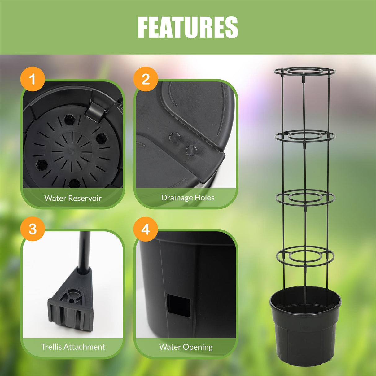 Self Watering Tomato Pot with 4 Tiers by GEEZY - UKBuyZone