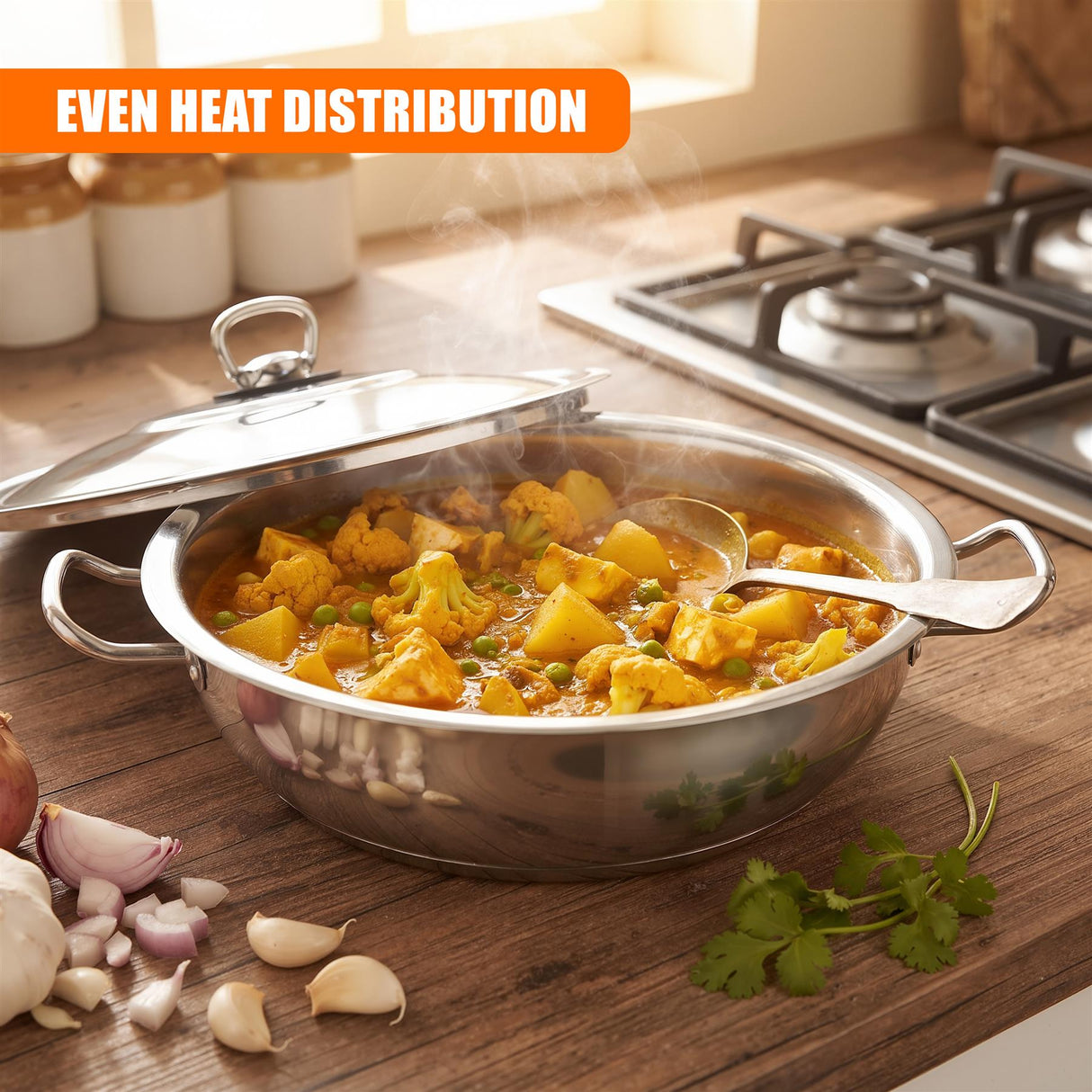 Shallow Casserole Pot with Lid - 4.5 L