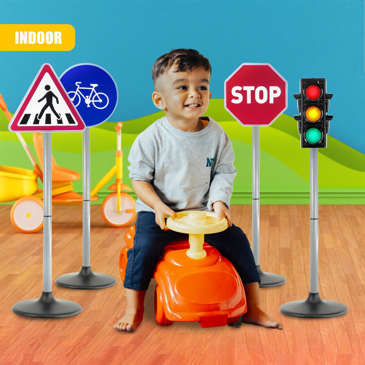 Kids Road Safety Traffic Lights and Road Signs by The Magic Toy Shop - UKBuyZone