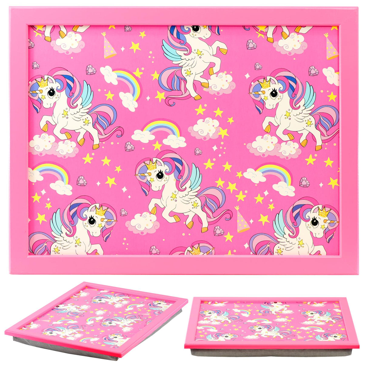 Rainbow Unicorns Lap Tray by Geezy - UKBuyZone
