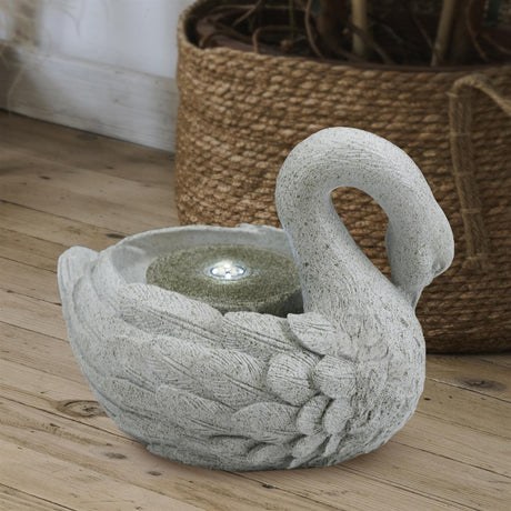 Swan Design Water Feature Outdoor With LED by GEEZY - UKBuyZone