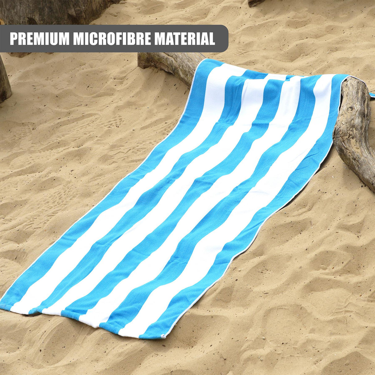 Striped Microfibre Beach Towels - Set of 4 by GEEZY - UKBuyZone