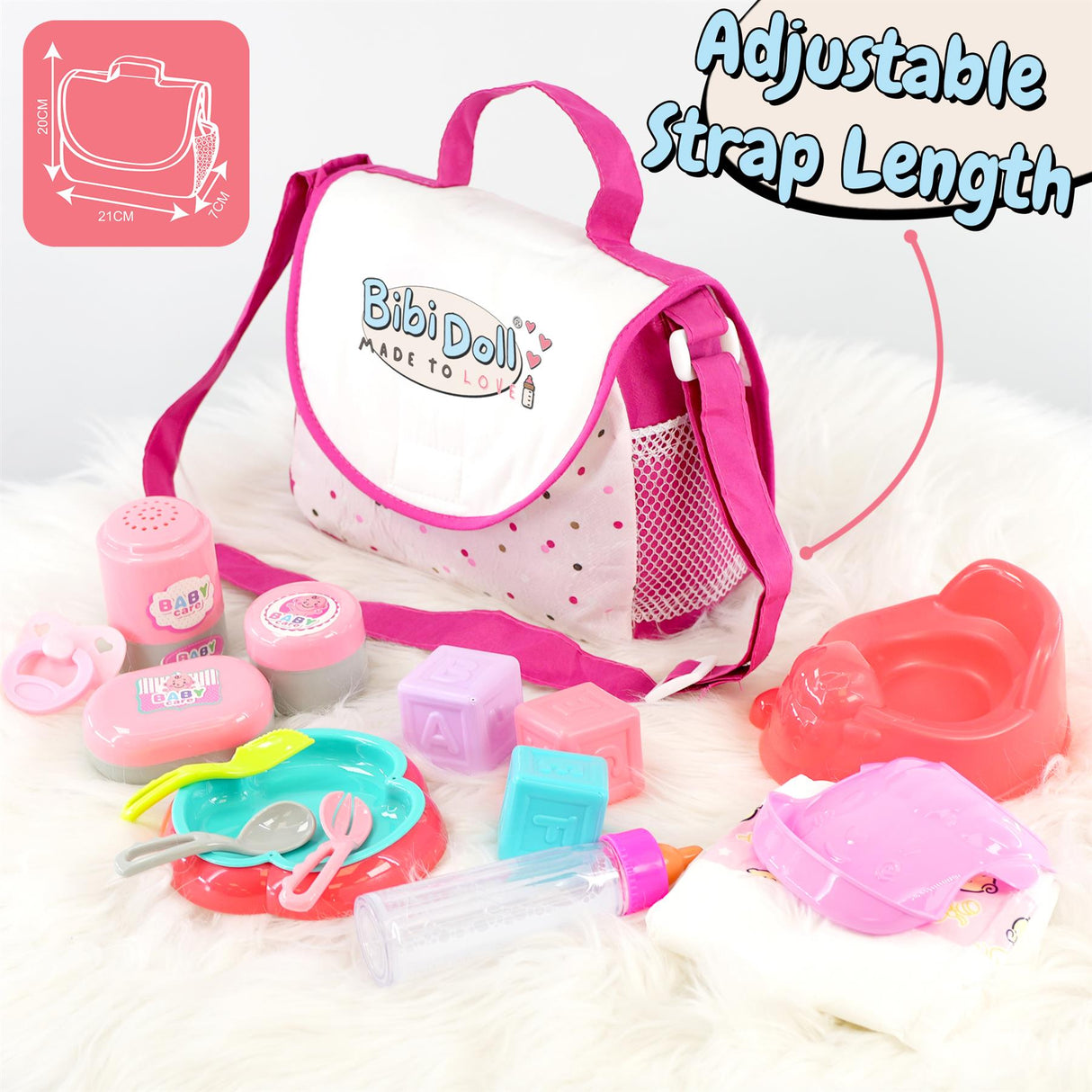 Doll Changing Bag With Accessories by BiBi Doll - UKBuyZone