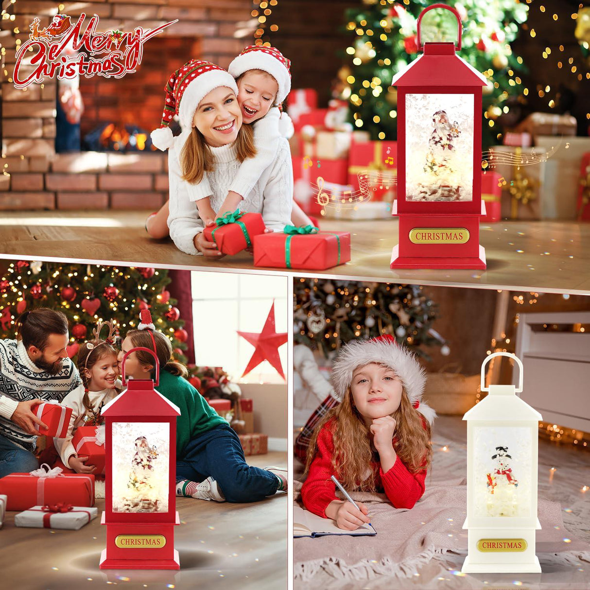 Christmas Lantern With 8 Songs, Light and Snow by The Magic Toy Shop - UKBuyZone