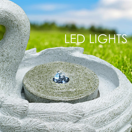 Swan Design Water Feature Outdoor With LED by GEEZY - UKBuyZone