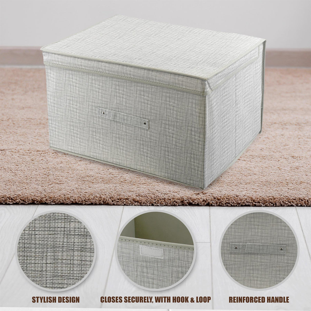 Linen Grey Large Storage Box by The Magic Toy Shop - UKBuyZone