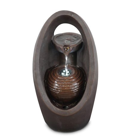 Oval Design Water Feature Outdoor With LED by GEEZY - UKBuyZone