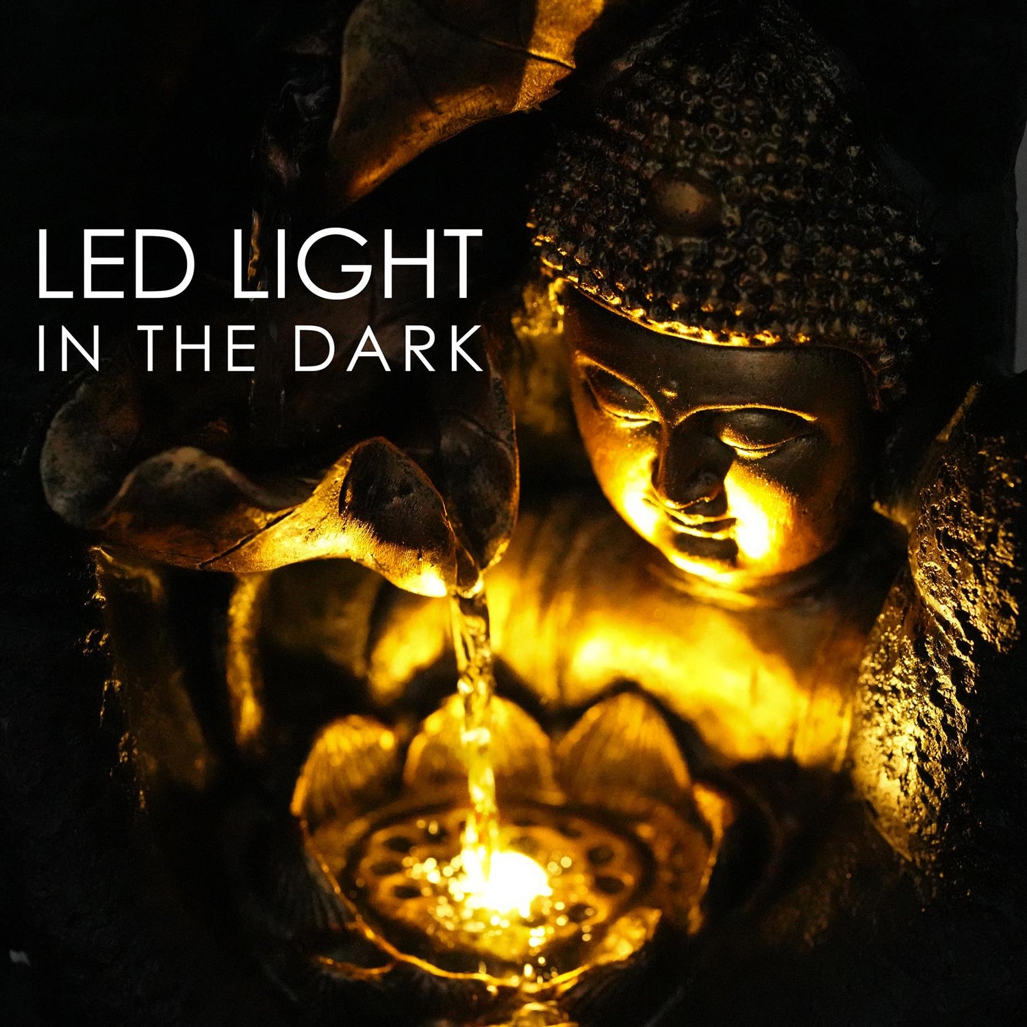 Hand Buddha Water Feature Indoor With LED by GEEZY - UKBuyZone