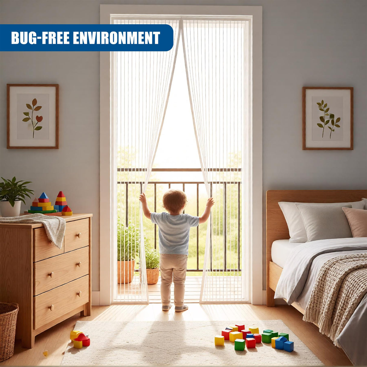 Magnetic Insect Door Screen White