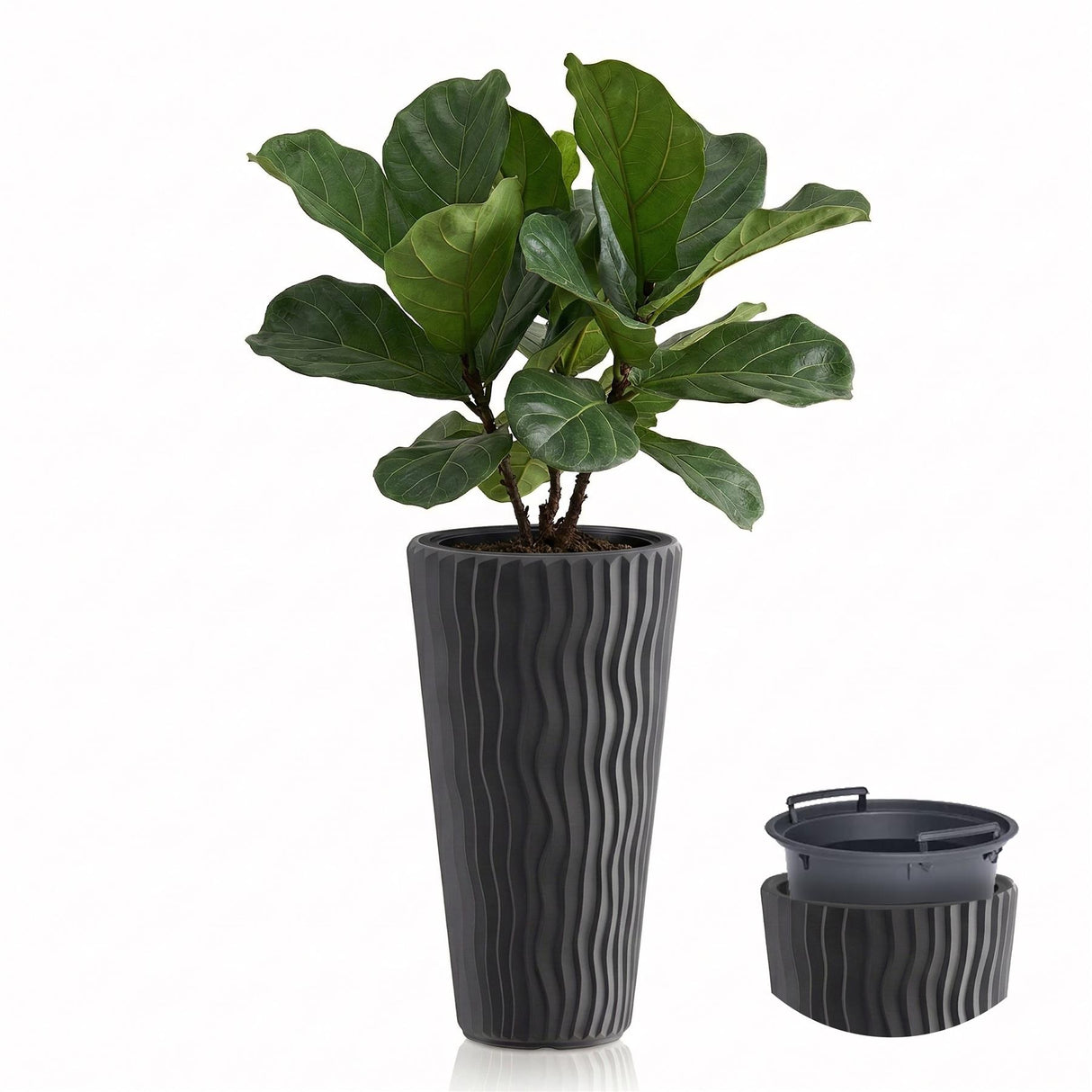 Anthracite Tall Flower Pot, 53.1 x 29.7 cm