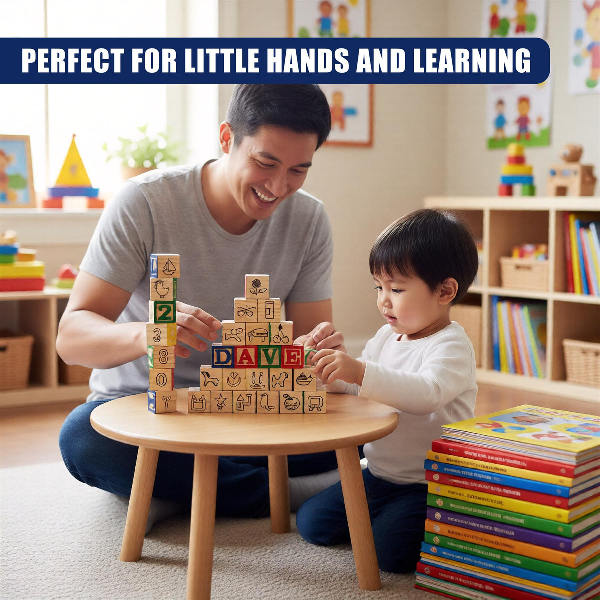 Wooden Block Set ABC 123 Number Block Set