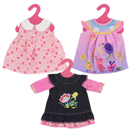 BiBi Outfits - Set of 6 Doll Clothes (Pink, Stripes) (30 cm / 12" - 40 cm / 16") by BiBi Doll - UKBuyZone