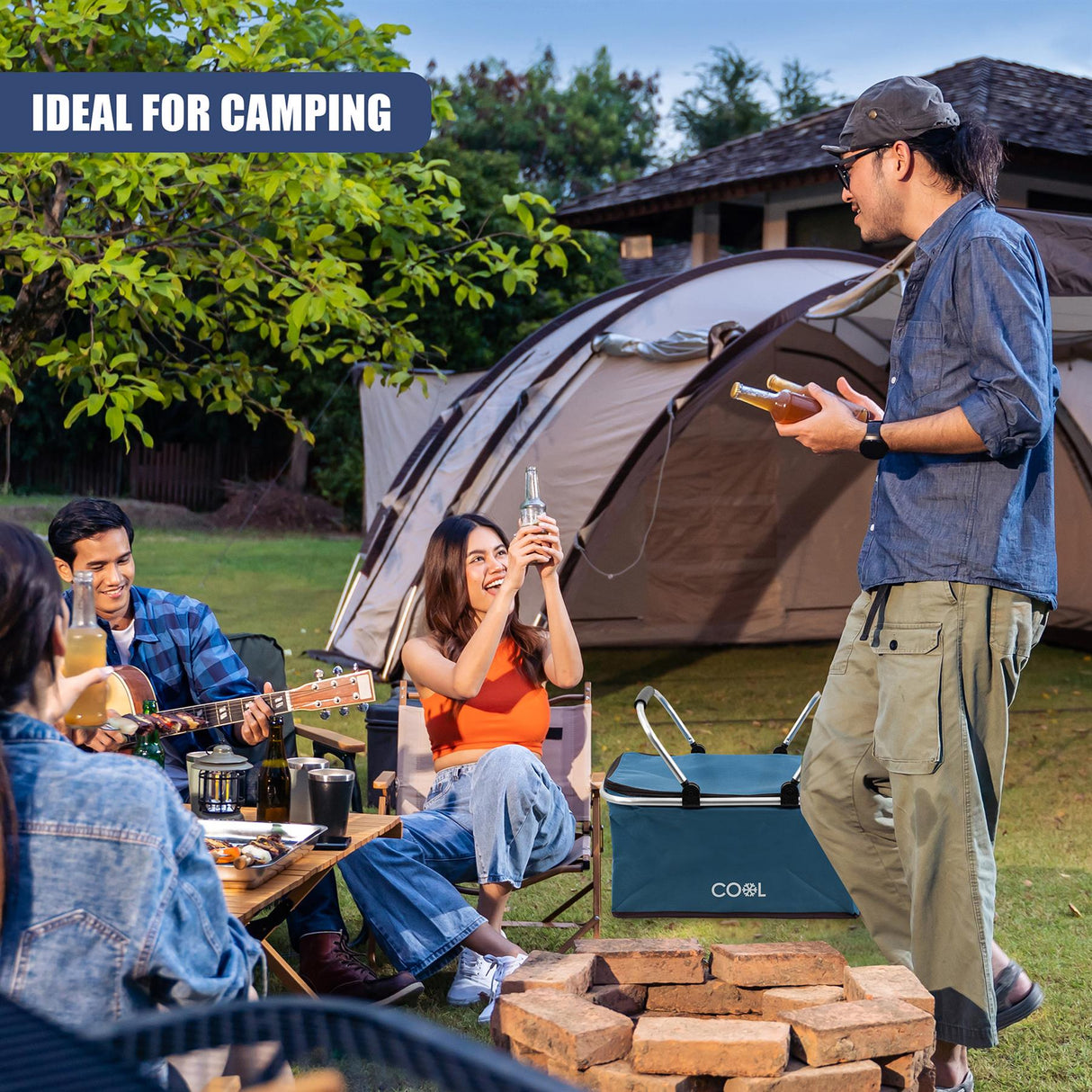 Navy Cooler Basket Bag by Geezy - UKBuyZone