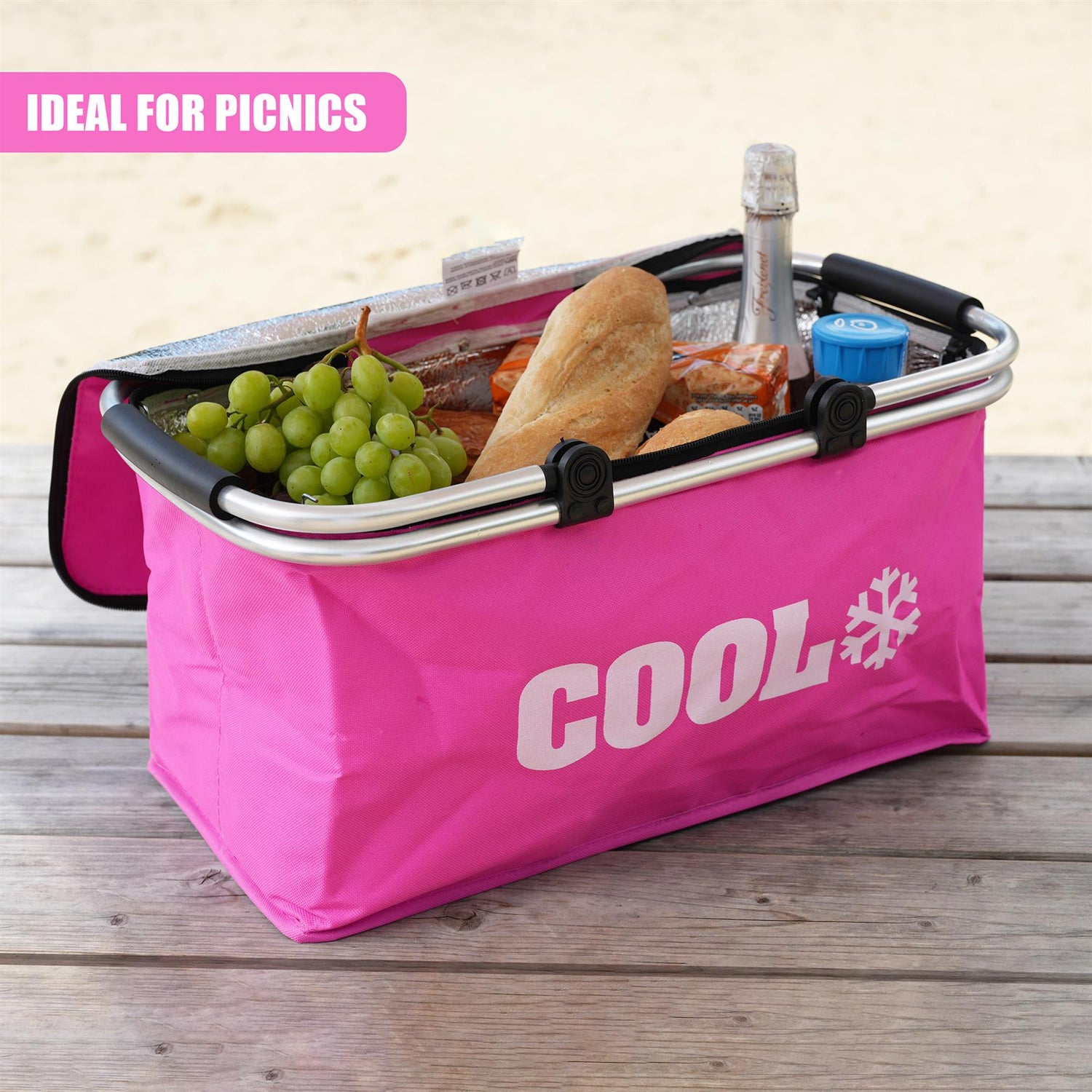 Pink Cooler Basket Bag by Geezy - UKBuyZone