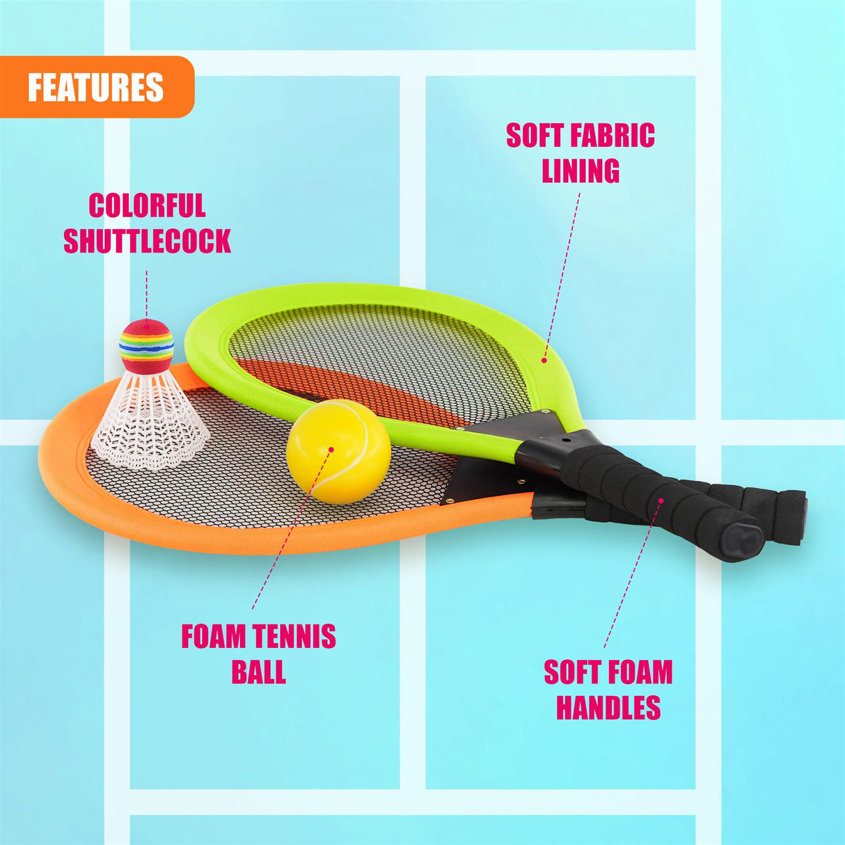 Soft Tennis Set by The Magic Toy Shop - UKBuyZone