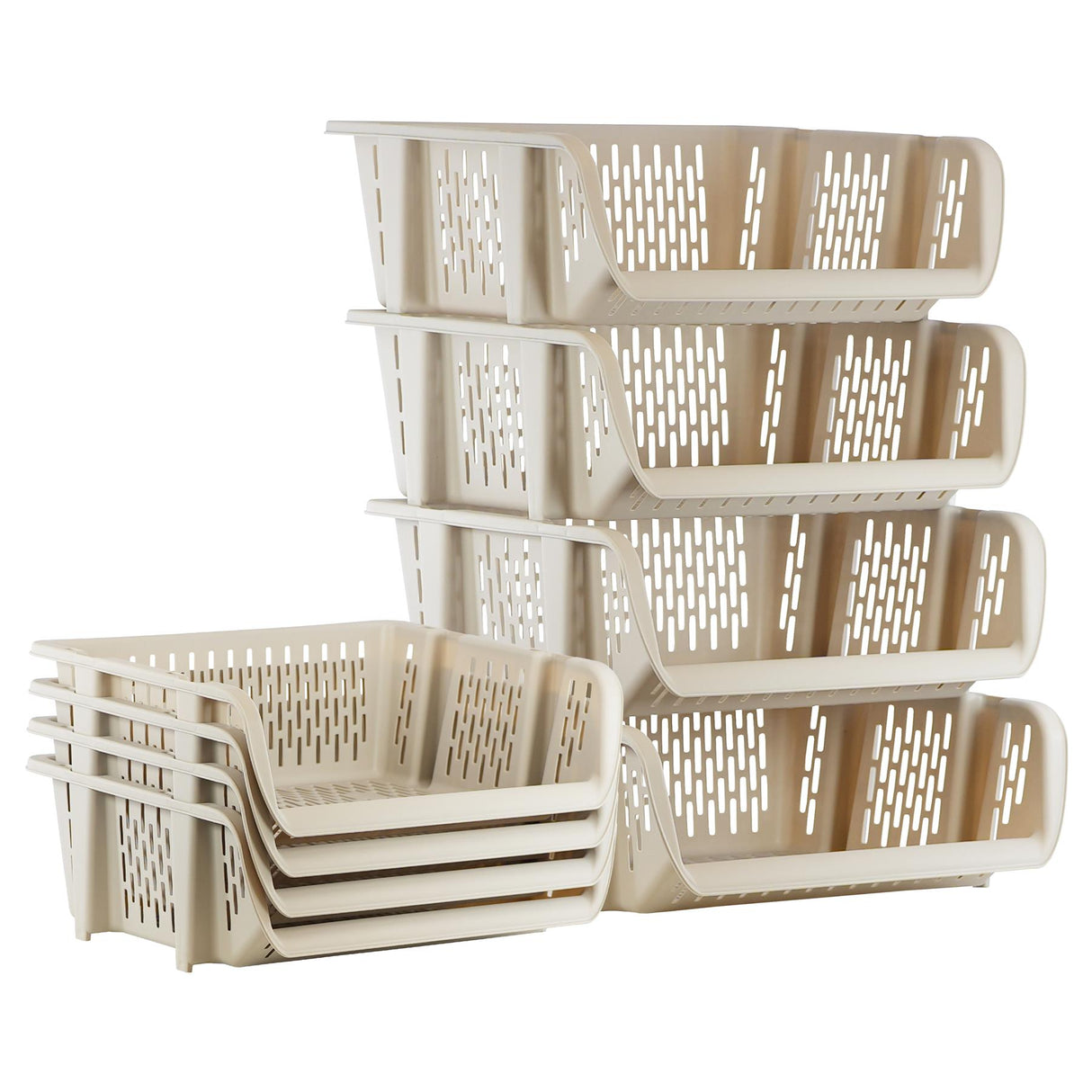 Stackable Storage Baskets Set of 4 by GEEZY - UKBuyZone