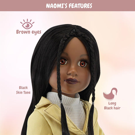 BiBi Fashion Black Doll "NAOMI" (47 cm / 18") by BiBi Doll - UKBuyZone