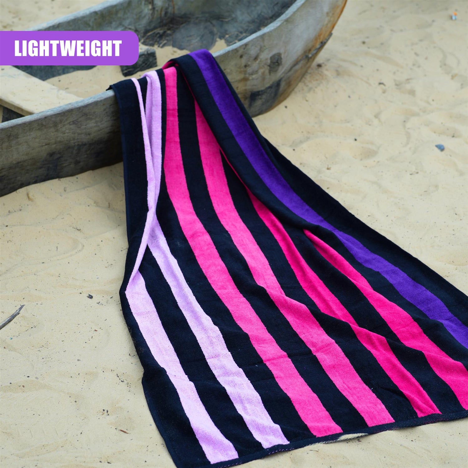 Velour Striped Beach Towel Sunset by GEEZY - UKBuyZone