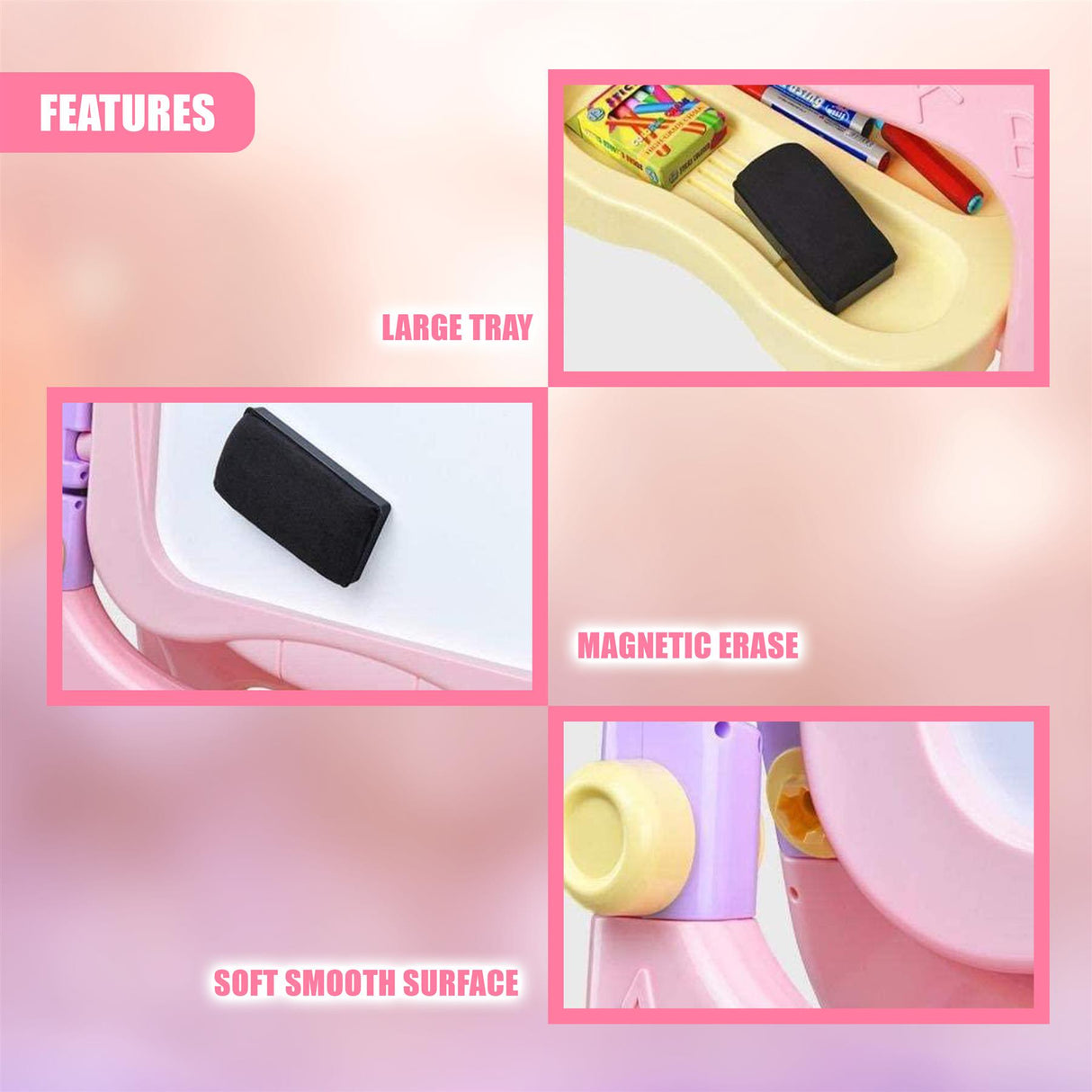 Pink Folding Double-Sided Magnetic Drawing Board by The Magic Toy Shop - UKBuyZone