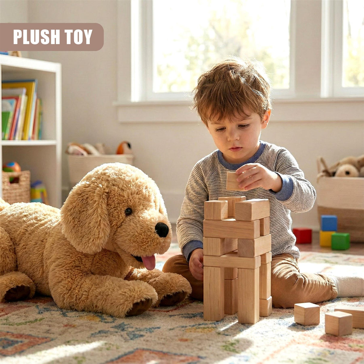 Giant Plush Lying Dog Soft Toy - 70 cm